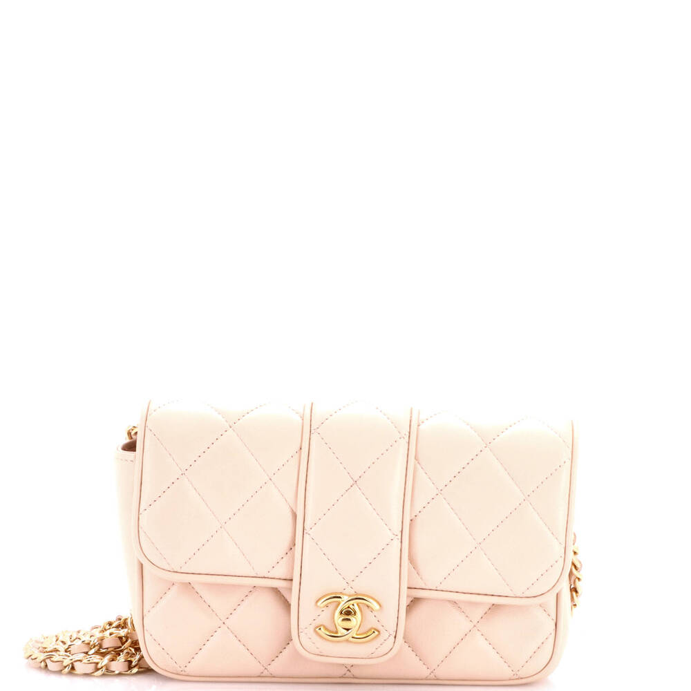 Chanel Mini CC Tab Flap Shoulder Bag Quilted Lambskin